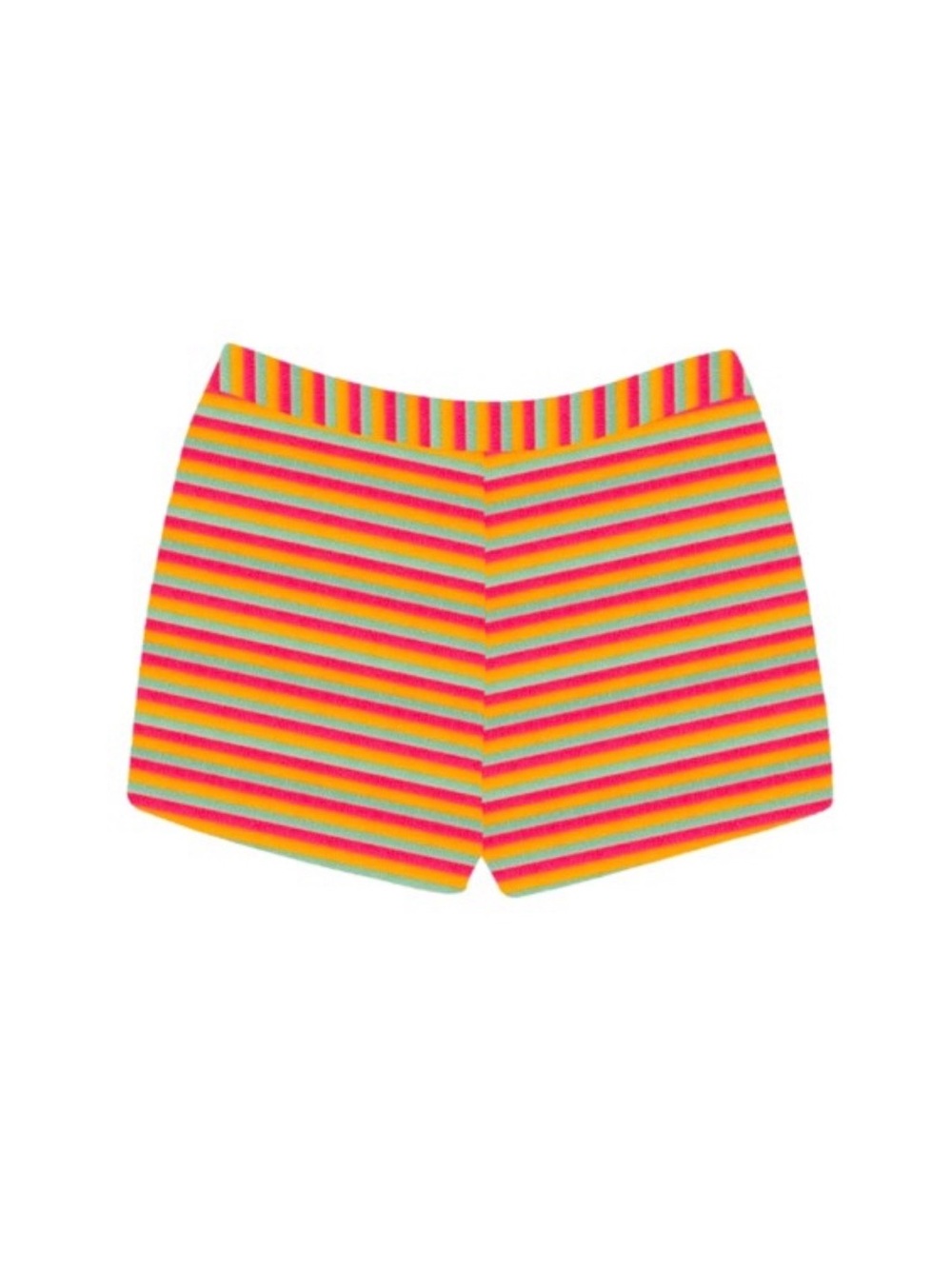 Neon Rainbow Stripe Swim Coverup Shorts